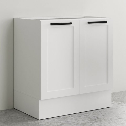 Balcão sem Tampo e com Rodapé Cozinha 2 Portas 1 Prateleira 80cm TM4302 MDF Grazi Branco