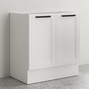 Ver imagem 1 de Balcão sem Tampo e com Rodapé Cozinha 2 Portas 1 Prateleira 80cm TM4302 MDF Grazi Branco