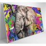 Quadro Pitura Colorida Elefante 120x80 Cm Tecido Canvas - 7