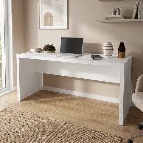 Escrivaninha Mesa para Escritório 60 x 163cm Branca