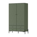 Ver imagem 4 de Guarda-Roupa 2 Portas 4 Gavetas 100% MDF 124x200x52cm Solteiro Jade
