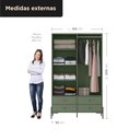 Ver imagem 2 de Guarda-Roupa 2 Portas 4 Gavetas 100% MDF 124x200x52cm Solteiro Jade