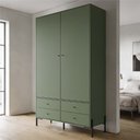 Ver imagem 1 de Guarda-Roupa 2 Portas 4 Gavetas 100% MDF 124x200x52cm Solteiro Jade