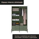 Ver imagem 5 de Guarda-Roupa 2 Portas 4 Gavetas 100% MDF 124x200x52cm Solteiro Jade