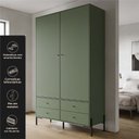 Ver imagem 3 de Guarda-Roupa 2 Portas 4 Gavetas 100% MDF 124x200x52cm Solteiro Jade