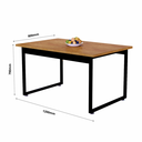 Ver imagem 3 de Mesa de Jantar Retangular 120x80 Estilo Industrial Compacta MDF e Ferro para 4 Pessoas:Nature