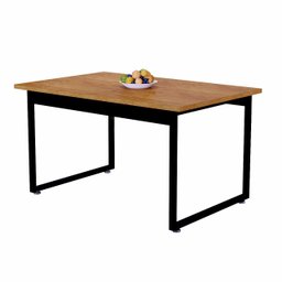 Mesa de Jantar Retangular 120x80 Estilo Industrial Compacta Mdf e Ferro para 4 Pessoas:nature - 2