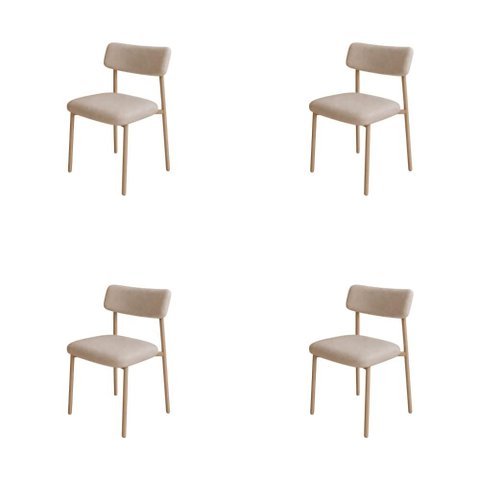 Conjunto 4 Cadeiras de Jantar Mila Tecido Confy Est.Champ