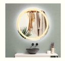 Ver imagem 2 de Espelho Redondo Jateado Iluminado com Led Quente Frontal 70cm Woodglass Redondo 70cm Quente