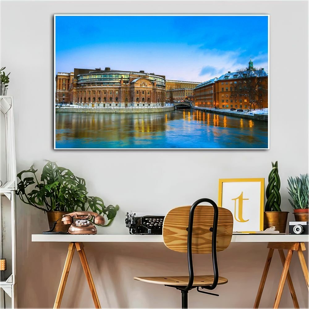 Quadro Canal de Veneza:90x60 cm/BORDA INFINITA - 8