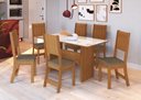 Ver imagem 1 de Conjunto Sala de Jantar Fidelitá Atenas 150cm com 6 Cadeiras Freijó/off-white Assento Cacau