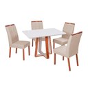 Ver imagem 2 de Conjunto Mesa Viena com 4 Cadeiras Madeira Maciça, Detalhe em Botonê e Estofada Espresso Moveis