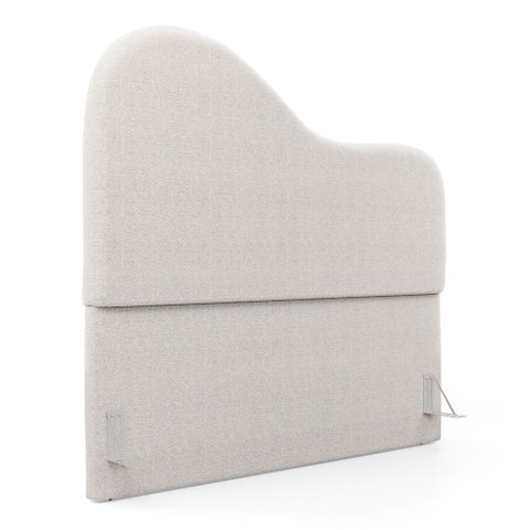 Cabeceira Orgânica Cama Box Queen Size Sea 160cm com Frame Bouclé Off White - Abmaza