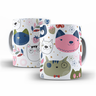 Caneca Gatinhos Gatos Porcelana Presente Amantes de Gatos - 1