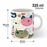 Caneca Gatinhos Gatos Porcelana Presente Amantes de Gatos - 6