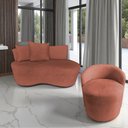 Ver imagem 1 de Kit Namoradeira + Poltrona Yara Orgânica Bouclé Terracota