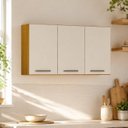 Ver imagem 1 de Armário Aéreo de Cozinha Mila 3 Portas Cinamomo/Off White Espresso Móveis