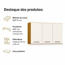 Ver imagem 5 de Armário Aéreo de Cozinha Mila 3 Portas Cinamomo/Off White Espresso Móveis