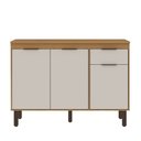 Ver imagem 2 de Balcão 120cm 3PTS 1GAV Madalena Cinamomo/Off White com Tampo