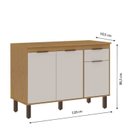 Ver imagem 6 de Balcão 120cm 3PTS 1GAV Madalena Cinamomo/Off White com Tampo