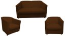 Ver imagem 1 de Kit Namoradeira + 2 Poltronas Decorativa Biane Suede Marrom Pés Cromado Ms Decor