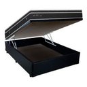 Ver imagem 1 de Cama Box Baú Casal Conforto Sintético Preto + Colchão Casal Conforto Espuma D33 Com EPS 28x138x188