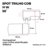 Kit Trilho Eletrificado 1M + 5 Spots LED 30W Preto Quente 3000K - 8