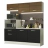 Cozinha Compacta Madesa Onix 180001 com Armário e Balcão Branco/Preto/Rustic D7 Cor:Branco/Preto/Rus - 2