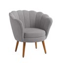 Ver imagem 2 de Kit 2 Poltronas Decorativas Pétala Sala de Estar Tecido Suede Cinza Claro Kimi Design