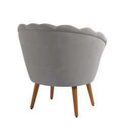 Kit 2 Poltronas Decorativas Pétala Sala de Estar Tecido Suede Cinza Claro Kimi Design - 3