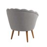 Kit 2 Poltronas Decorativas Pétala Sala de Estar Tecido Suede Cinza Claro Kimi Design - 3