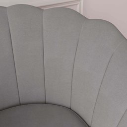 Kit 2 Poltronas Decorativas Pétala Sala de Estar Tecido Suede Cinza Claro Kimi Design - 4
