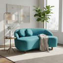 Ver imagem 2 de Namoradeira Sofá Feijão Cancún 150cm Orgânica Suede Azul Turquesa