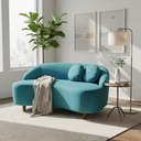 Ver imagem 1 de Namoradeira Sofá Feijão Cancún 150cm Orgânica Suede Azul Turquesa