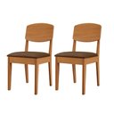 Ver imagem 1 de Conjunto com 2 Cadeiras Mdf Copper para Sala de Jantar Moderna Veludo Marrom/naturalle