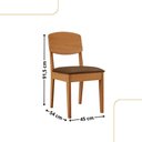 Ver imagem 3 de Conjunto com 2 Cadeiras Mdf Copper para Sala de Jantar Moderna Veludo Marrom/naturalle