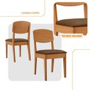Ver imagem 2 de Conjunto com 2 Cadeiras Mdf Copper para Sala de Jantar Moderna Veludo Marrom/naturalle