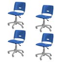 Ver imagem 1 de Kit 4 Cadeiras de Escritório Base Giratória Elo Azul/Cinza