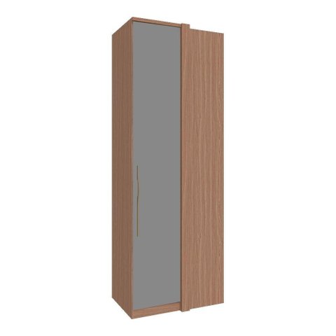 Guarda Roupa 1 Porta Correr para Canto Reto 841mm Setiba Plus Rimo Carvalho/fendi