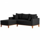 Ver imagem 4 de Sofá Beny com Chaise Esquerda, 3 Lugares, Estofado em Linho, Base em Madeira, 1,40x2,00m.