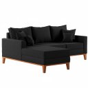 Ver imagem 3 de Sofá Beny com Chaise Esquerda, 3 Lugares, Estofado em Linho, Base em Madeira, 1,40x2,00m.