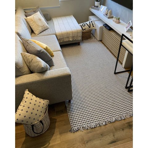 Tapete Boho Andaraí Off White/preto 140x200cm Algodão