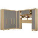 Ver imagem 3 de Guarda-Roupa Casal Modulado Positano 9 Portas 2 Gavetas com Pés Jequitibá/Granizo - Pnr Móveis