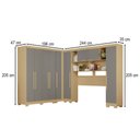 Ver imagem 4 de Guarda-Roupa Casal Modulado Positano 9 Portas 2 Gavetas com Pés Jequitibá/Granizo - Pnr Móveis