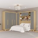 Ver imagem 1 de Guarda-Roupa Casal Modulado Positano 9 Portas 2 Gavetas com Pés Jequitibá/Granizo - Pnr Móveis