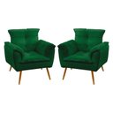 Ver imagem 1 de Kit 2 Poltronas Opala Suede Verde Aradecor