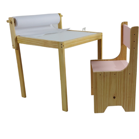 Combo Mesa Infantil + Cadeira Happy Madeira Maciça