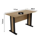 Ver imagem 2 de Mesa Escrivaninha 117 Cm Armario Escritorio 02 Portas com Chave Amendoa Preto Tecno Mobili