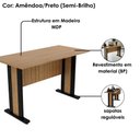 Ver imagem 4 de Mesa Escrivaninha 117 Cm Armario Escritorio 02 Portas com Chave Amendoa Preto Tecno Mobili