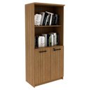 Ver imagem 7 de Mesa Escrivaninha 117 Cm Armario Escritorio 02 Portas com Chave Amendoa Preto Tecno Mobili